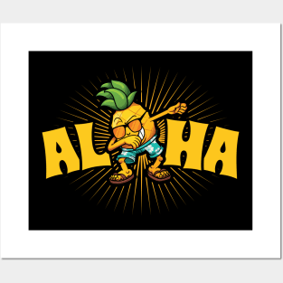 Dabbing Pineapple Aloha Sunglasses Summer Hawaii Posters and Art